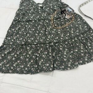 Aeropostale Green Floral Mini Dress